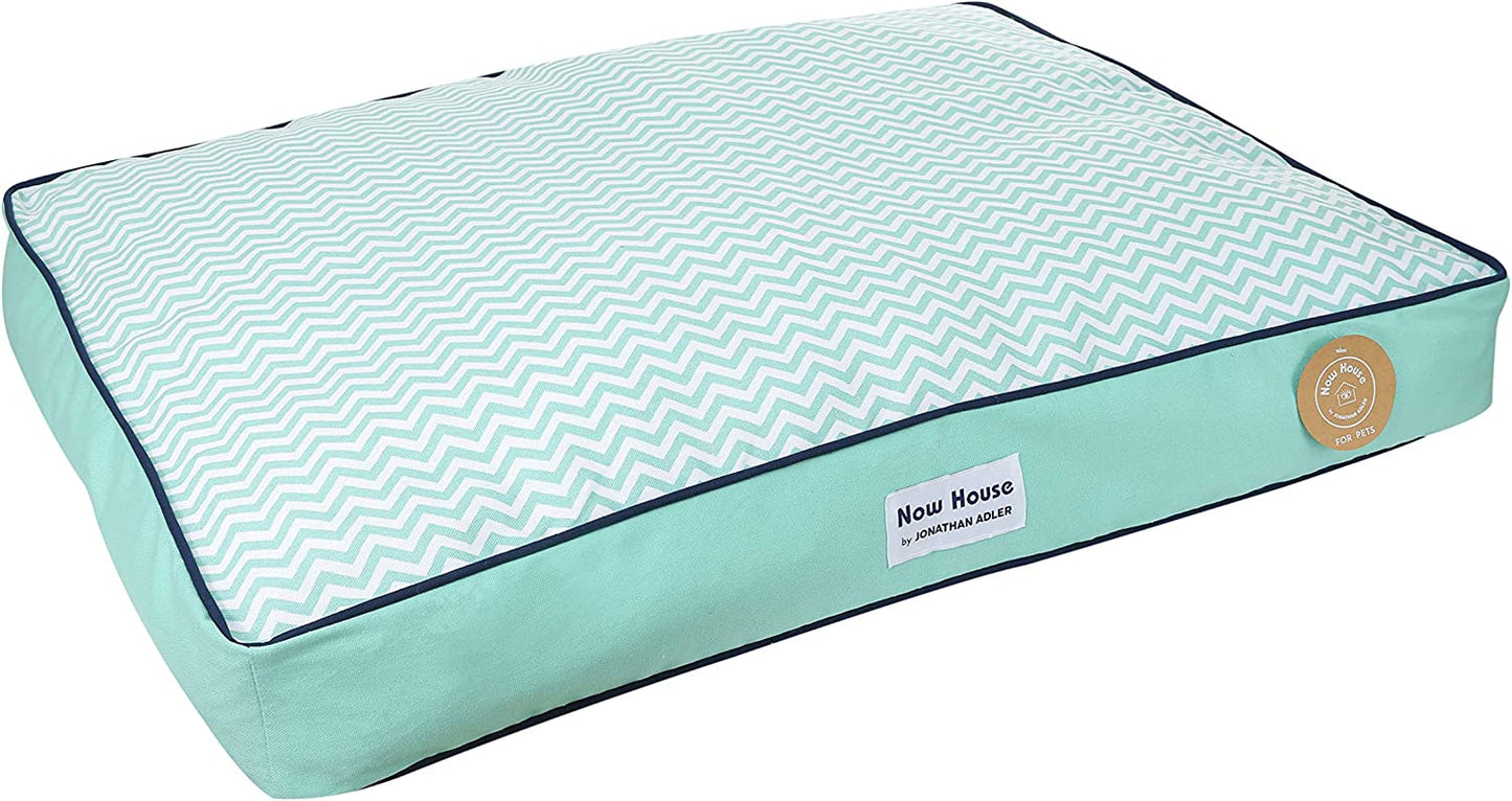 Now House for Pets by Jonathan Adler Teal Chevron Cushion Dog Bed, Medium Medium Dog Bed Washable Dog Bed for Medium Dogs by (FF15503)