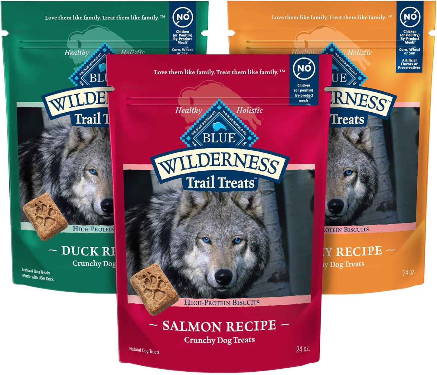 Wilderness Trail Treats High Protein Grain Free Dog Biscuits Crunchy Dog Treats, Turkey Recipe, 24-Oz Bag