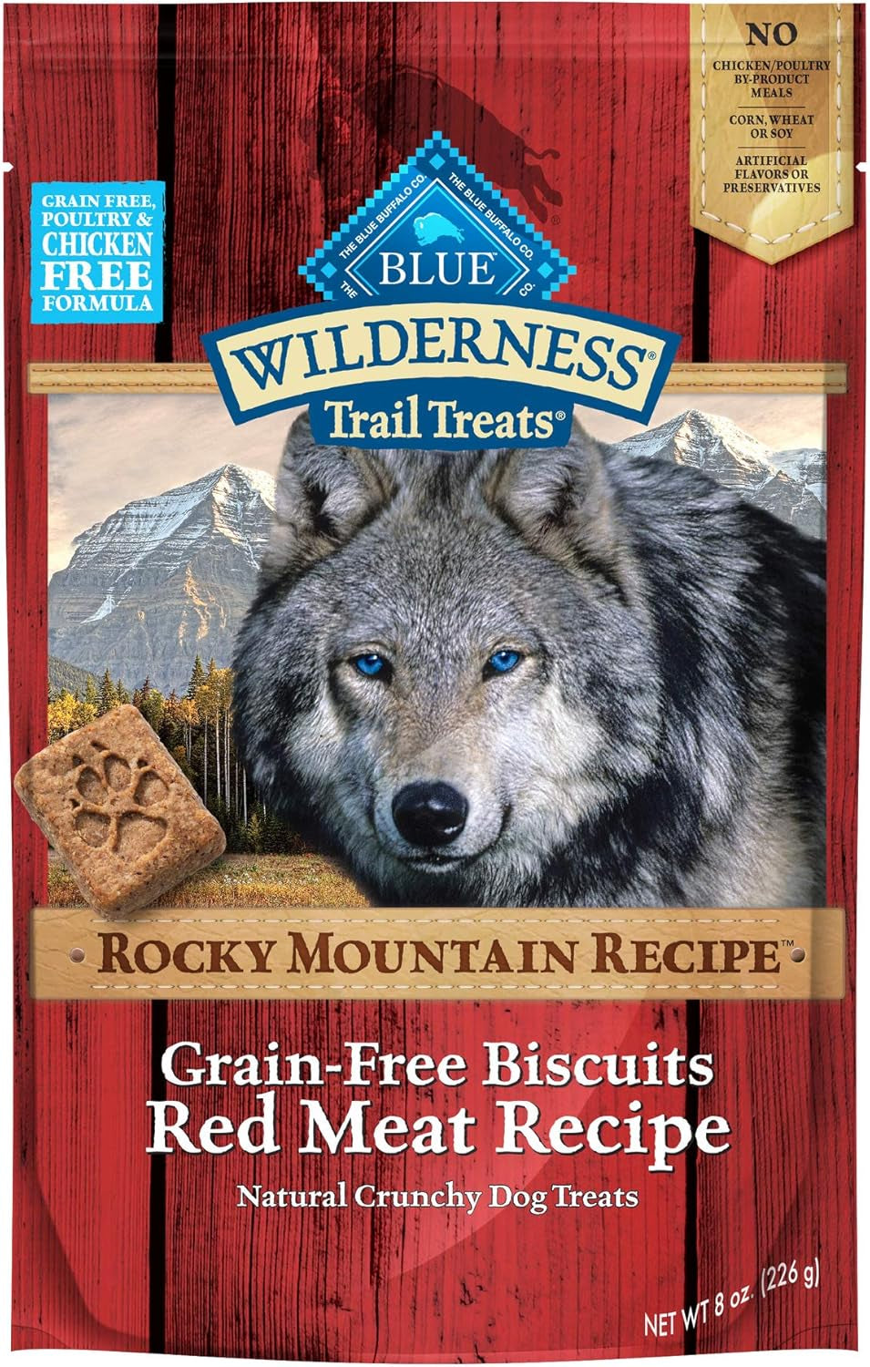 Wilderness Trail Treats High Protein Grain Free Dog Biscuits Crunchy Dog Treats, Turkey Recipe, 24-Oz Bag