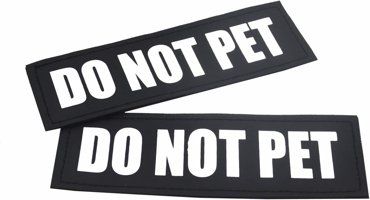 2 Pack Reflective Service Dog Patches with Hook Back for Pet Collar Vest Harness - 3 Sizes