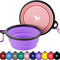 Collapsible Dog Bowls for Travel, 2-Pack Dog Portable Water Bowl for Dogs Cats Pet Foldable Feeding Watering Dish for Traveling Camping Walking with 2 Carabiners, BPA Free