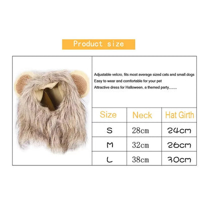 Cute Lion's Mane winter hat for cats