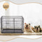 Double-Door Metal Dog Crate with Divider and Tray, X-Large, 48"L