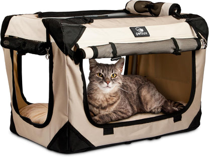 Large Cat Carrier & Dog Carrier for 2 Cats or Medium Dog. Soft Sided Pet Carrier for Travel. Collapsible, Portable Cat Bag with Soft Bed, Top & Side Loading, Locking Zippers, Puppy Crate & Cat Kennel