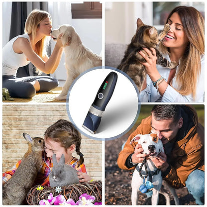 Dog Clippers, Dog Grooming Clippers for Thick Fur Nail with Low Noise Rechargeable Cordless Electric Quiet Pet Clippers Set Grooming Kits for Dogs Cats Pets