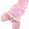 Polka Dots Hooded Warm Pet Fleece Jumpsuit Puppy or Cat Winter Snowsuit Small Dog Cat Coat Jacket Pjs Outfits Chihuahua Clothes Apparel Pink L