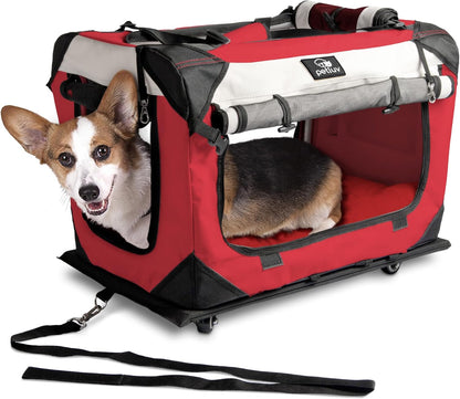 Large Cat Carrier & Dog Carrier for 2 Cats or Medium Dog. Soft Sided Pet Carrier for Travel. Collapsible, Portable Cat Bag with Soft Bed, Top & Side Loading, Locking Zippers, Puppy Crate & Cat Kennel