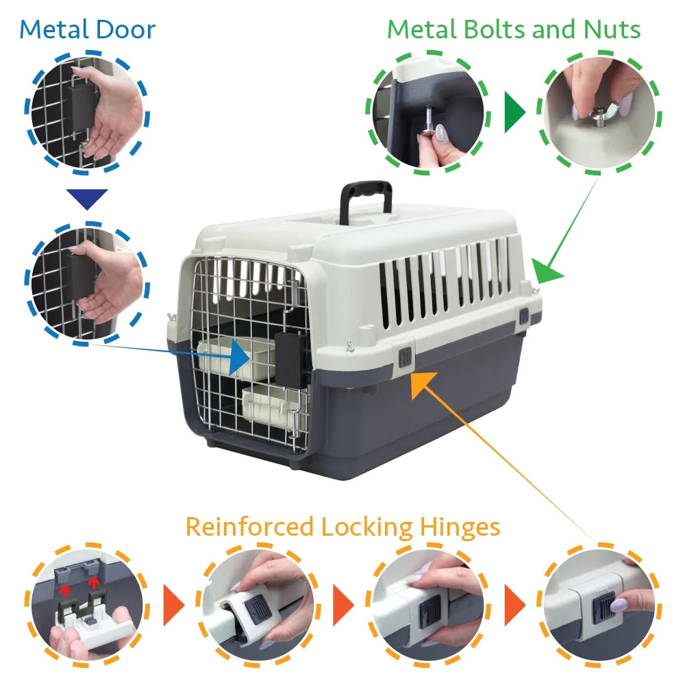 Plastic Dog IATA Airline Approved Kennel Carrier, Small, 1 Piece