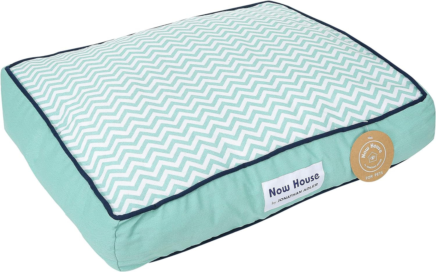 Now House for Pets by Jonathan Adler Teal Chevron Cushion Dog Bed, Medium Medium Dog Bed Washable Dog Bed for Medium Dogs by  (FF15503)