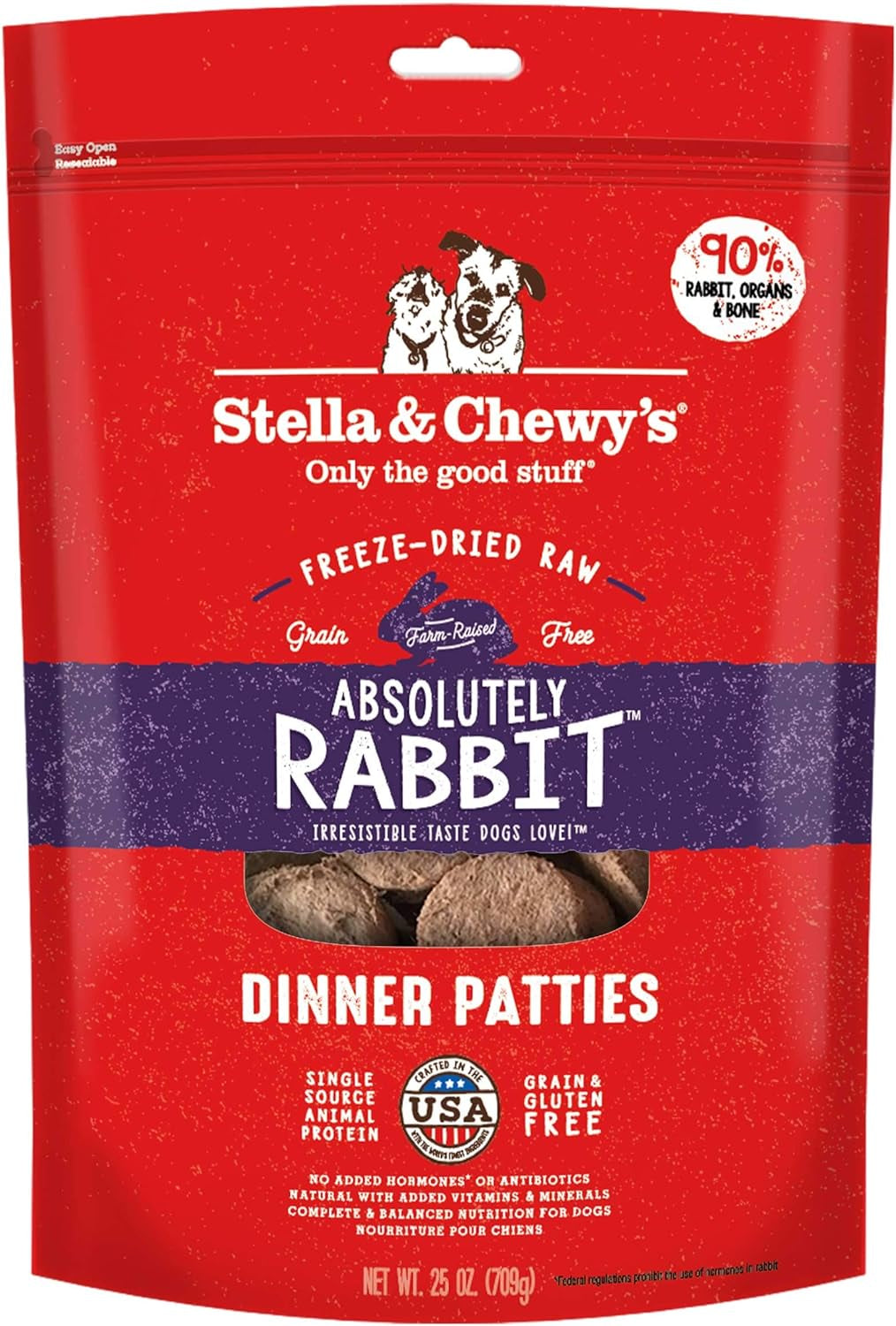 Freeze Dried Raw Dinner Patties – Grain Free Dog Food, Protein Rich Stella’S Super Beef Recipe – 14 Oz Bag