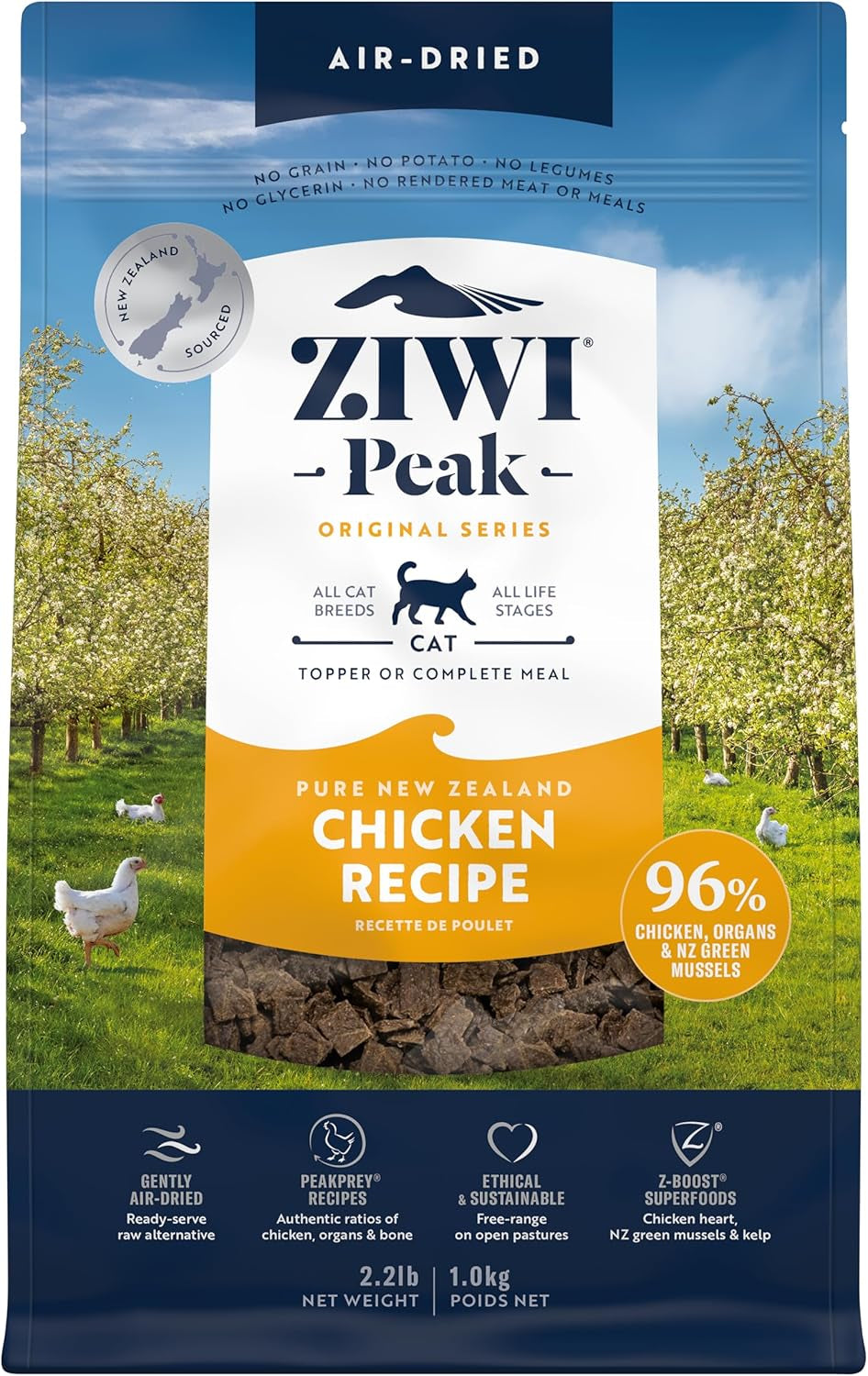 Peak Air-Dried Cat Food – Beef - All Natural, High Protein, Grain Free, Limited Ingredient W/ Superfoods (14Oz)