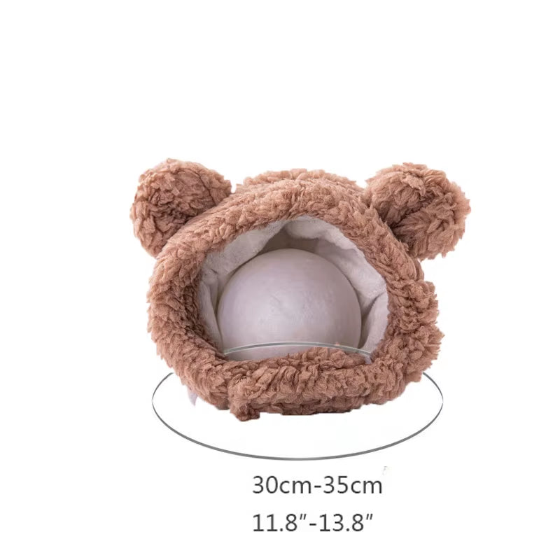 Cute Bear Rabbit Hooded Pet Cat Dog Accessories Cosplay Cat Hat Winter Lovely New Year Puppy Headgear Soft Velvet Pets Supplies