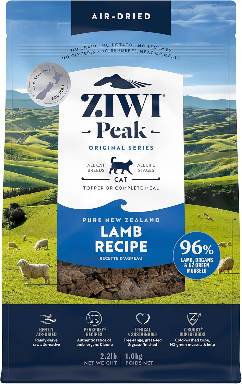 Peak Air-Dried Cat Food – Beef - All Natural, High Protein, Grain Free, Limited Ingredient W/ Superfoods (14Oz)