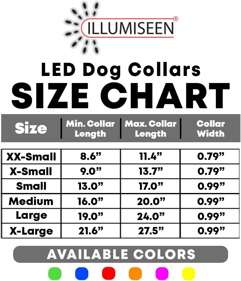 LED Dog Collar USB Rechargeable - Bright & High Visibility Lighted Glow Collar for Pet Night Walking - Weatherproof, in 6 Colors & 6 Sizes (Blue Large)