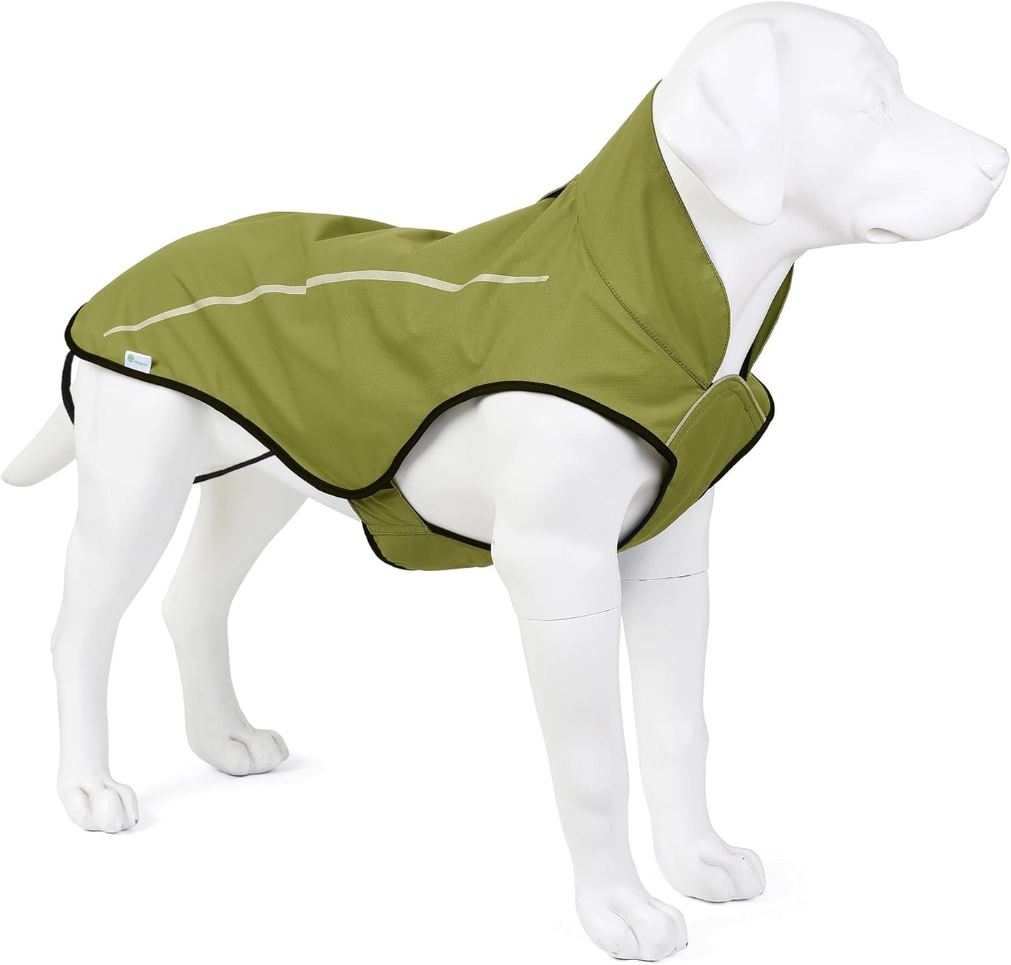 | Dog Raincoat | Adjustable Water Proof Pet Clothes | Lightweight Rain Jacket with Reflective Strip | Easy Step in Closure, Lime Yellow, Large