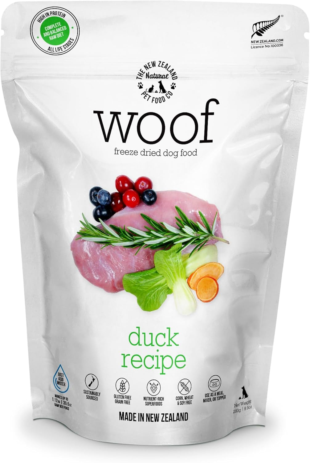 WOOF Freeze Dried Dog Food - Wild Brushtail Recipe, High Protein Dog Treats, Dog Food Toppers & Meals, 2.2 Lb