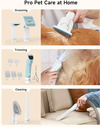 Pet Grooming Kit, Dog Clippers Tools Grooming Vacuum, Dog Hair Vacuum Suction,