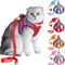 Cat Harness,Leash and Collar Set,Escape Proof Kitten Vest Harness for Walking,Easy Control Night Safe Pet Harness with Reflective Strap and Bell for Small Large Kitten,Fit for Puppy,Rabbit