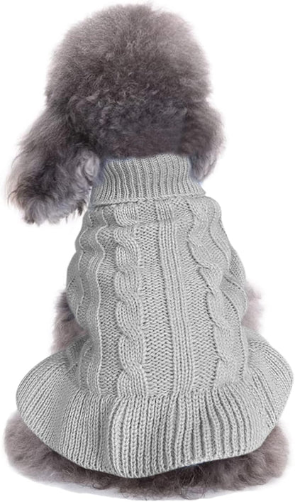 Cozy Knitted Turtleneck Sweater for Small Dogs and Cats - Perfect for Winter Celebrations!