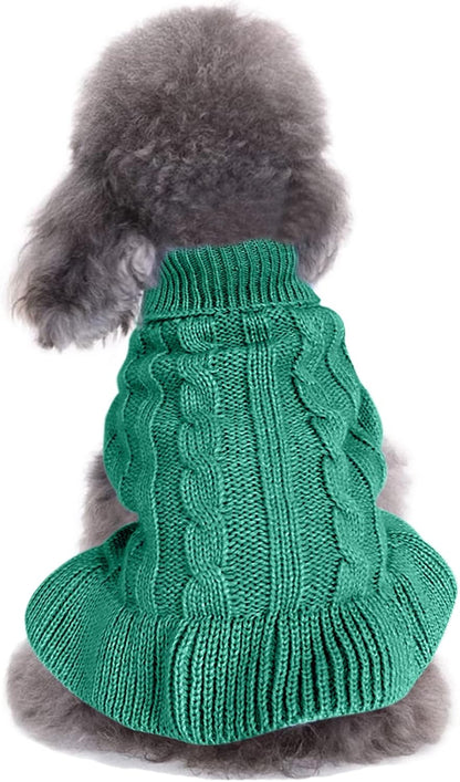 Cozy Knitted Turtleneck Sweater for Small Dogs and Cats - Perfect for Winter Celebrations!