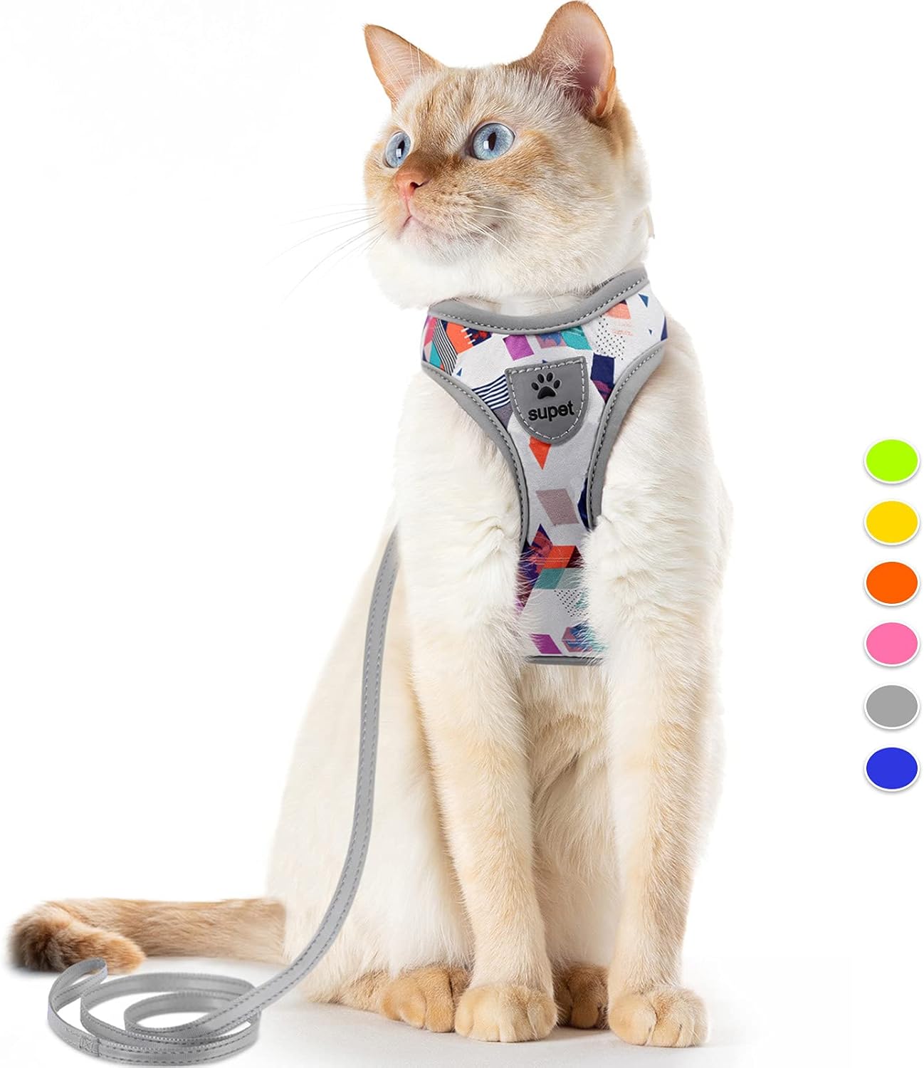 Cat Harness and Leash Escape Proof, Adjustable Breathable Cat Vest Harness with Reflective Trim, Cat Leash and Harness Set for Large Small Cats Kittens Puppies