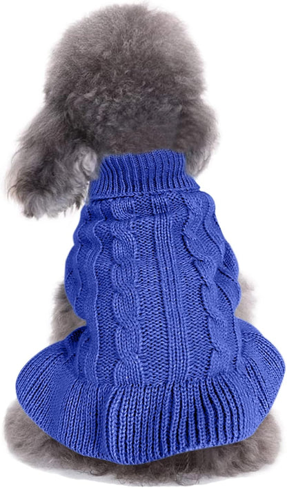 Cozy Knitted Turtleneck Sweater for Small Dogs and Cats - Perfect for Winter Celebrations!