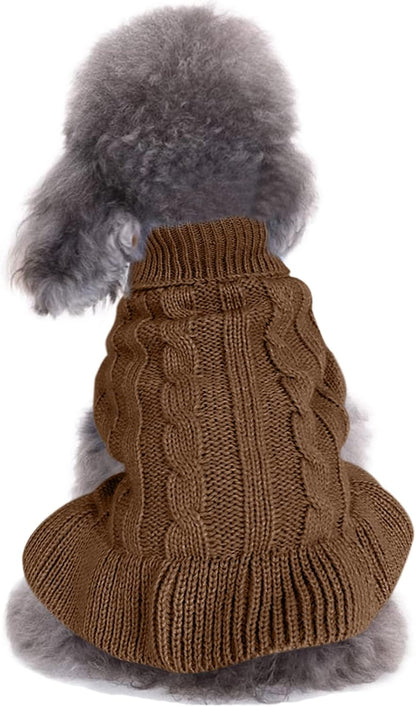 Cozy Knitted Turtleneck Sweater for Small Dogs and Cats - Perfect for Winter Celebrations!