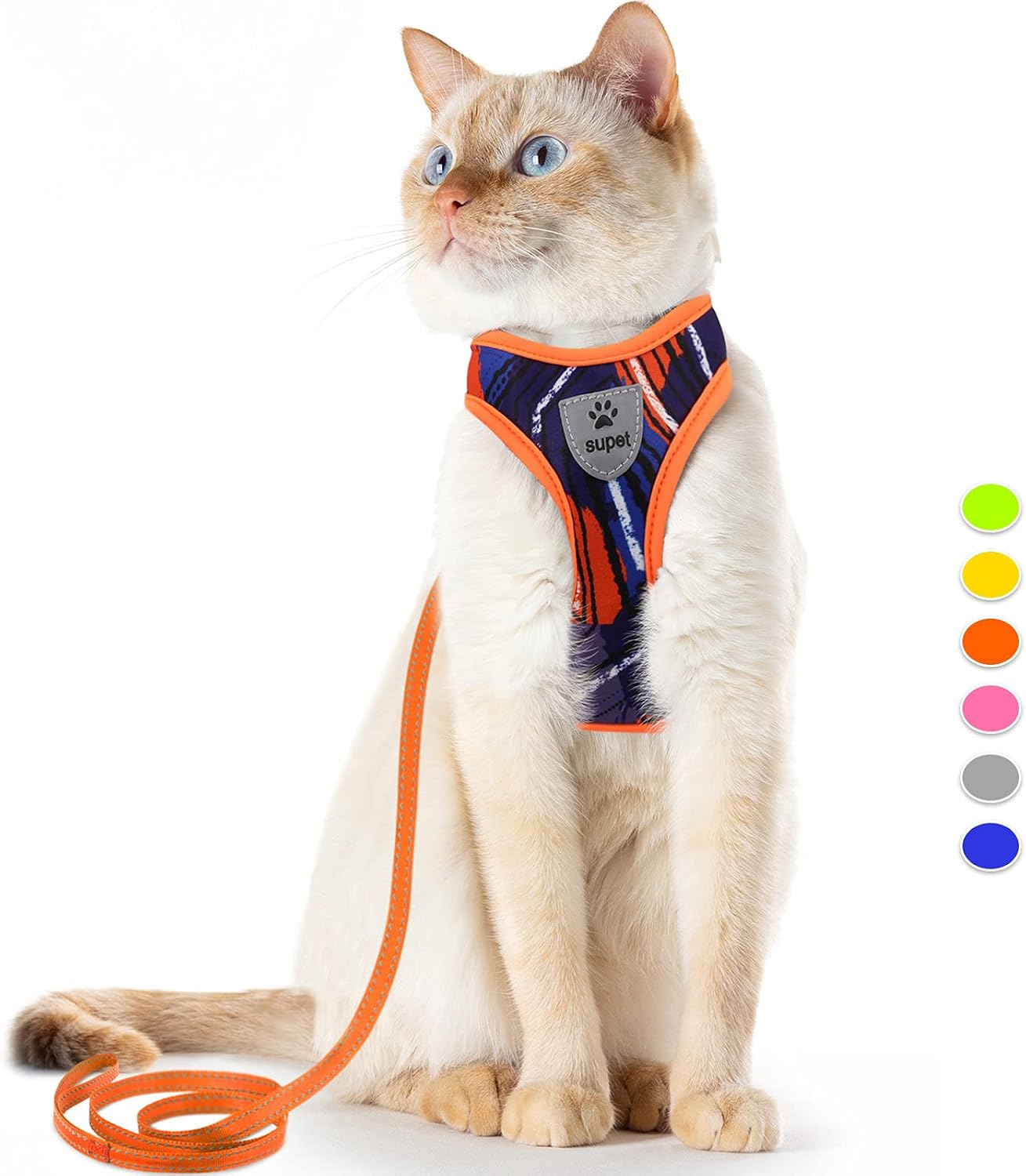 Cat Harness and Leash Escape Proof, Adjustable Breathable Cat Vest Harness with Reflective Trim, Cat Leash and Harness Set for Large Small Cats Kittens Puppies