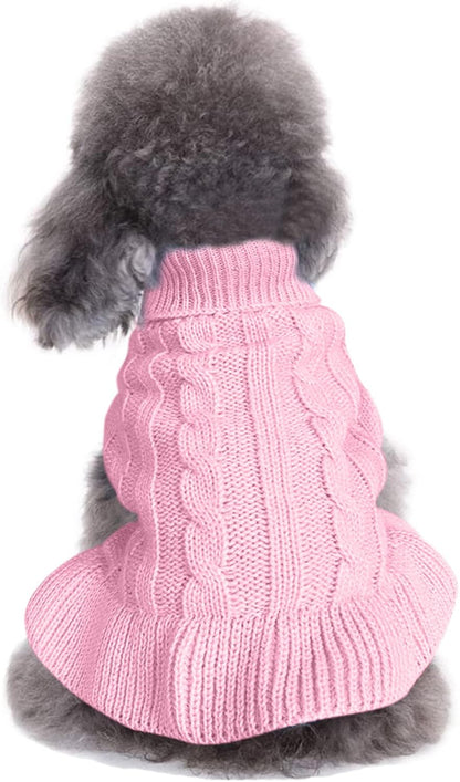 Cozy Knitted Turtleneck Sweater for Small Dogs and Cats - Perfect for Winter Celebrations!