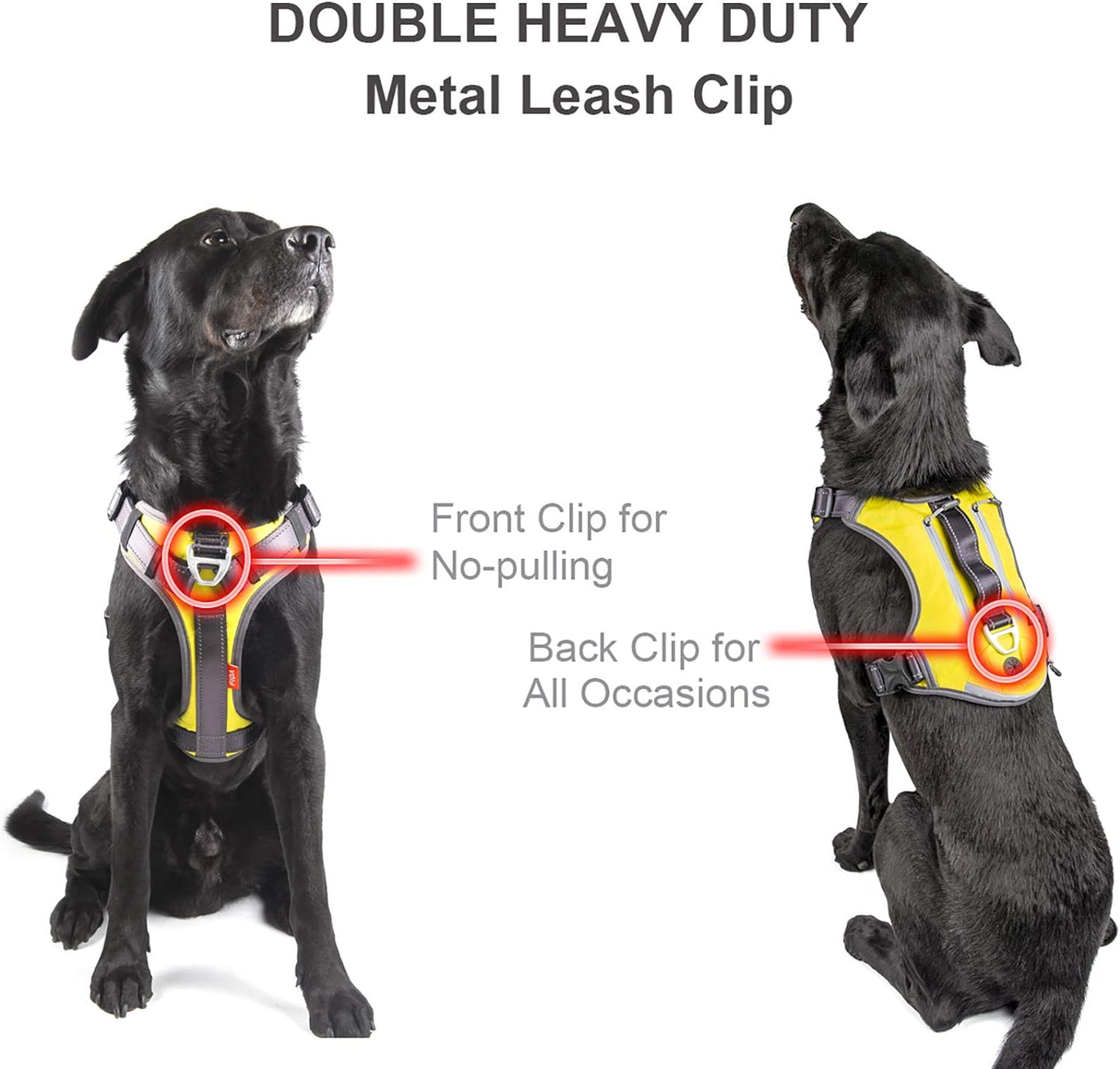 Dog Harness, Multi-Functional No-Pull Pet Vest Harness with Saddle Bags Backpack, Front Leash Clip, Adjustable Soft Padded Reflective No-Choke Dog Vest Heavy Duty for X-Large Dog, Xl,Black