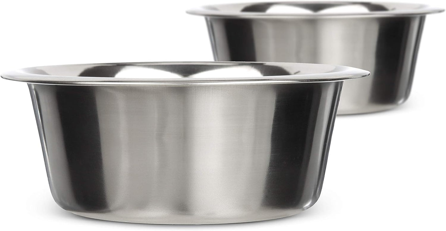 Stainless Steel Dog and Cat Bowls (2 Pack) Neater Feeder Deluxe or Express Extra Replacement Bowl (Metal Food and Water Dish) (1.5 Cup Deep)