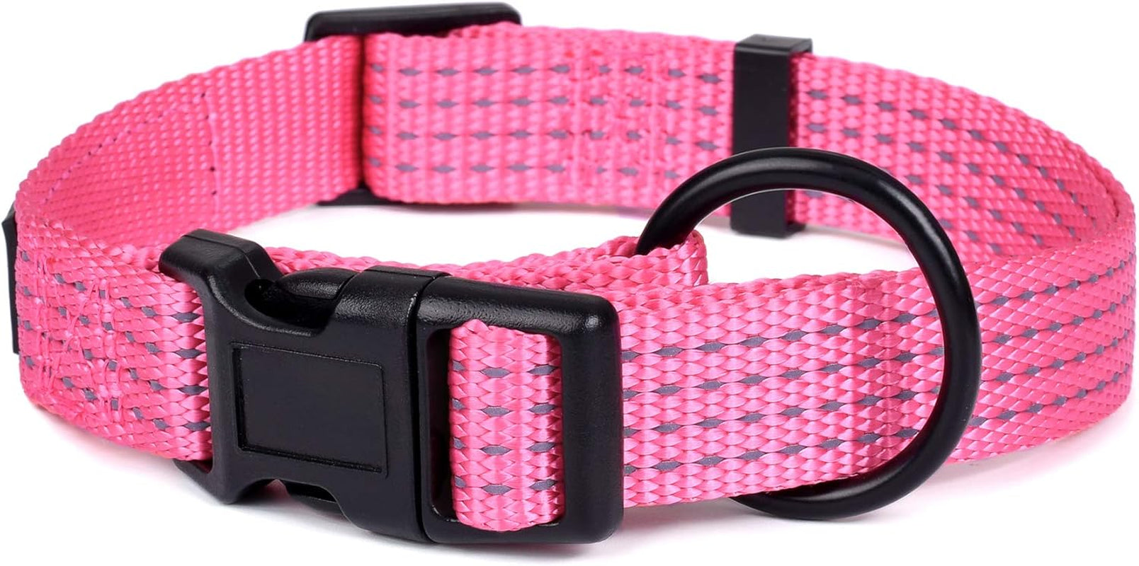 | Nylon Night Light Glow Collar for Medium Dogs | Reflective Band Cat Collar | Fluorescence Self-Luminescence Strap Puppy Collar | Safe Night Walk Collars for Dogs (Lime, S)