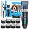 Dog Clippers, Dog Grooming Clippers for Thick Fur Nail with Low Noise Rechargeable Cordless Electric Quiet Pet Clippers Set Grooming Kits for Dogs Cats Pets