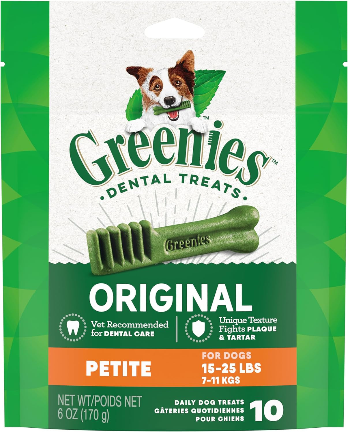 Original Petite Natural Dental Care Dog Treats, 36 Oz. Pack (60 Treats)