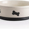 Ceramic Dog Bowls with Bone Pattern, Dog Food Dish for Large Dogs, Porcelain Pet Bowl for Water 70 Fl Oz (Gray)