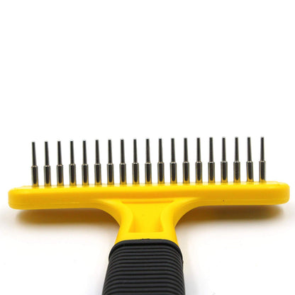 Dog Dematting Comb Rake – Undercoat Mat Brush - Knot Out for Dogs, Cats, Rabbits, Any Long Haired Breed Pets - Undercoat Rake Design