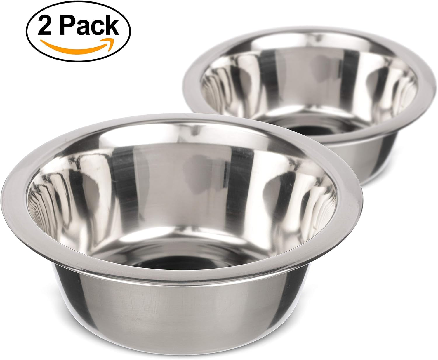 Stainless Steel Dog and Cat Bowls (2 Pack) Neater Feeder Deluxe or Express Extra Replacement Bowl (Metal Food and Water Dish) (1.5 Cup Deep)