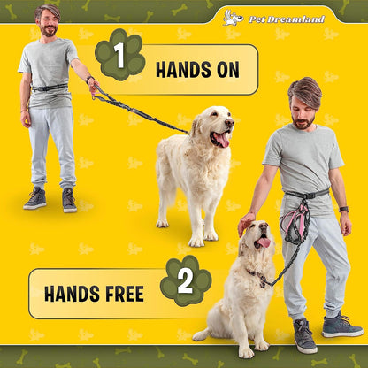 Exquisite Hands-Free Dog Leash for Large Dogs: Ultimate Comfort & Freedom for Running, Walking, Hiking. Premium Quality, Durable & Versatile Dog Leash Belt. Your Dog Will Love This Waist Leash