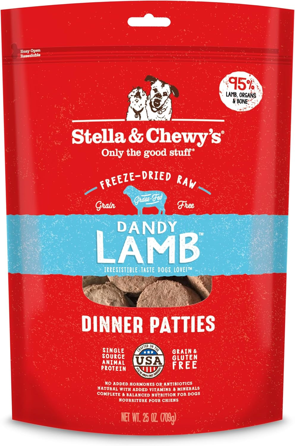 Freeze Dried Raw Dinner Patties – Grain Free Dog Food, Protein Rich Stella’S Super Beef Recipe – 14 Oz Bag