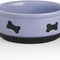 Ceramic Dog Bowls with Bone Pattern, Dog Food Dish for Large Dogs, Porcelain Pet Bowl for Water 70 Fl Oz (Gray)