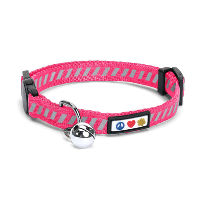 Reflective Cat Collar with Safety Buckle and Removable Bell Cat Collar Kitten Collar Green Cat Collar