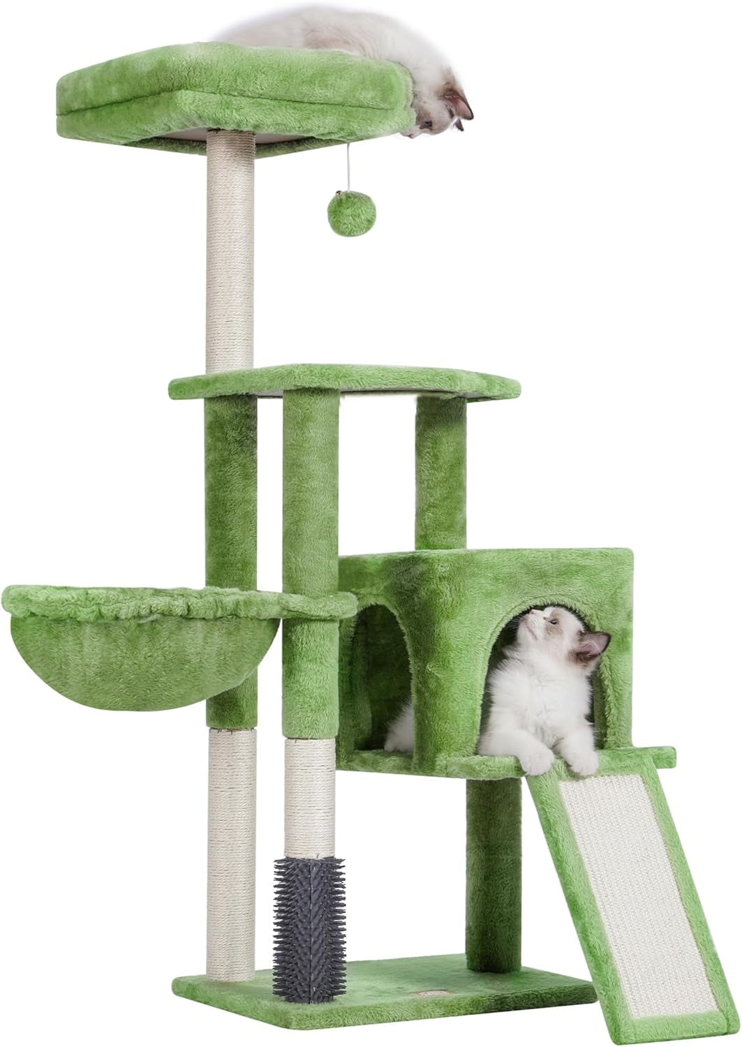 Cat Tree, Cat Tower for Indoor Cats with Scratching Board, Multi-Level Cat Furniture Condo with Feeding Bowl Smoky Gray HCT010G