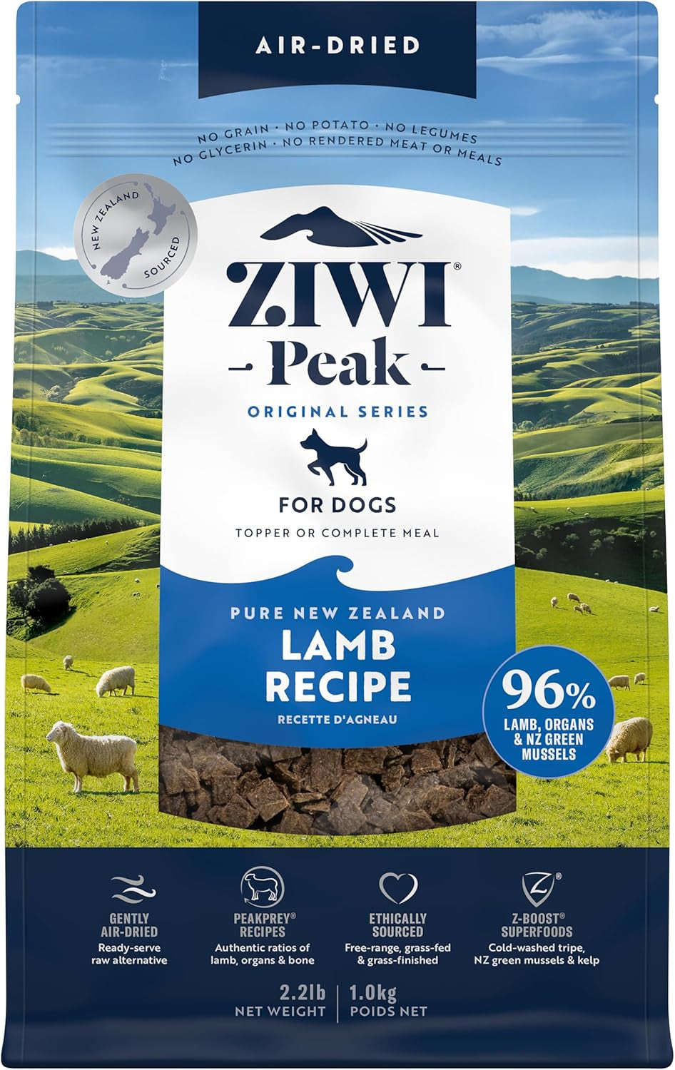 Peak Air-Dried Dog Food – Beef - All Natural, High Protein, Grain Free, Limited Ingredient W/ Superfoods (16Oz)