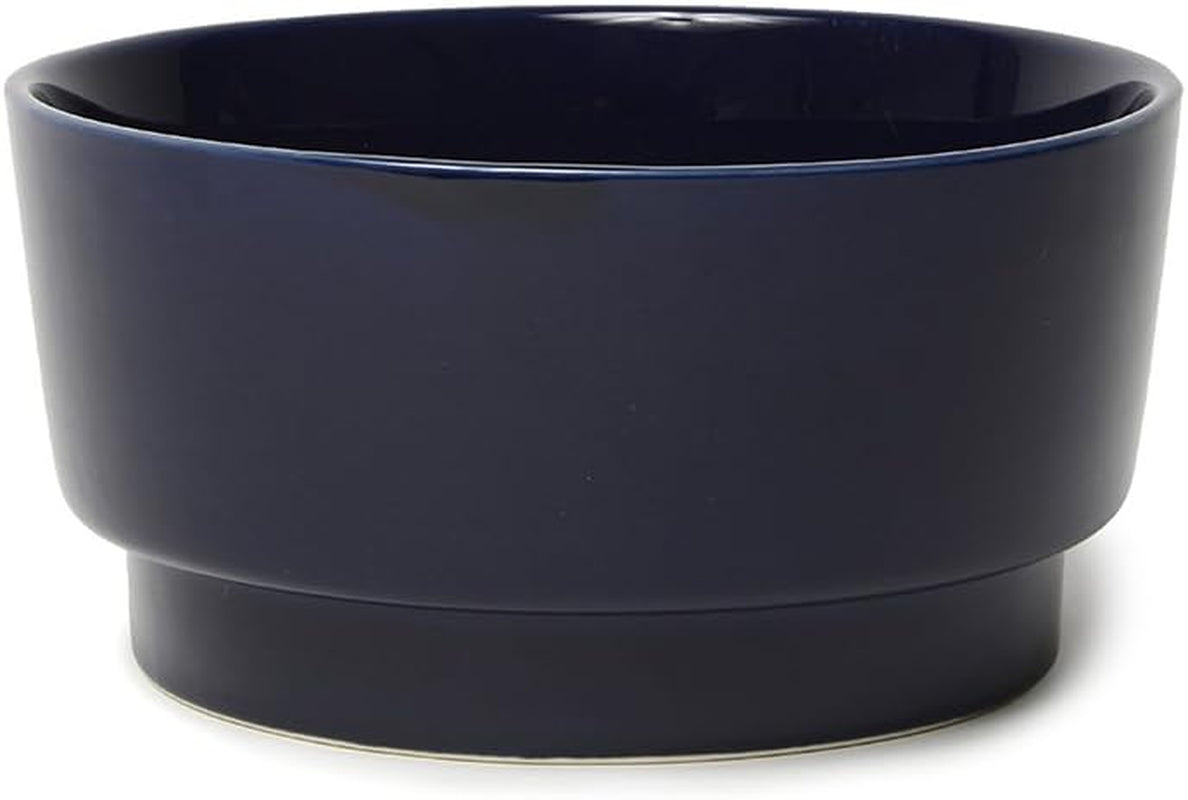 Heavy Ceramic Gloss Dog Bowl Durable Dog Food and Water Pet Dish Stoneware Dog Bowl (Medium, Midnight)