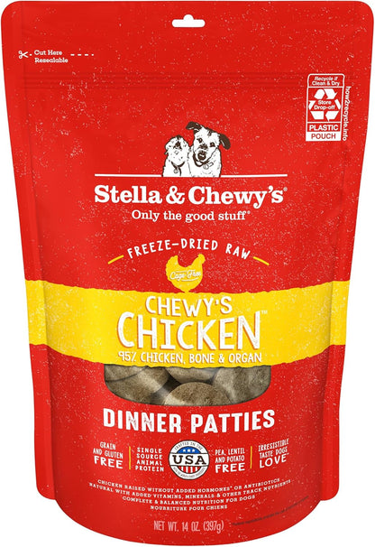 Freeze Dried Raw Dinner Patties – Grain Free Dog Food, Protein Rich Stella’S Super Beef Recipe – 14 Oz Bag