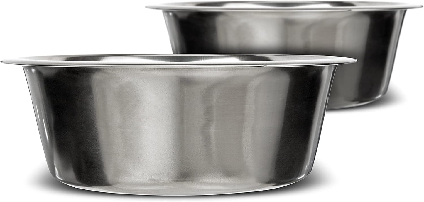 Stainless Steel Dog and Cat Bowls (2 Pack) Neater Feeder Deluxe or Express Extra Replacement Bowl (Metal Food and Water Dish) (1.5 Cup Deep)