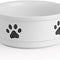 Ceramic Dog Bowls with Bone Pattern, Dog Food Dish for Large Dogs, Porcelain Pet Bowl for Water 70 Fl Oz (Gray)