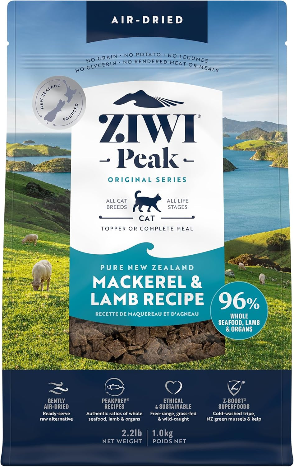 Peak Air-Dried Cat Food – Beef - All Natural, High Protein, Grain Free, Limited Ingredient W/ Superfoods (14Oz)