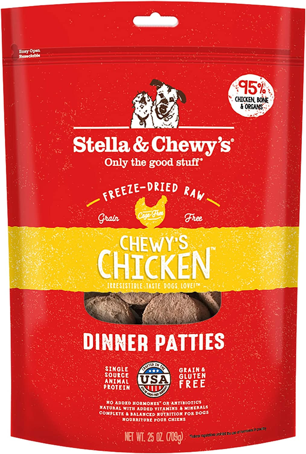 Freeze Dried Raw Dinner Patties – Grain Free Dog Food, Protein Rich Stella’S Super Beef Recipe – 14 Oz Bag