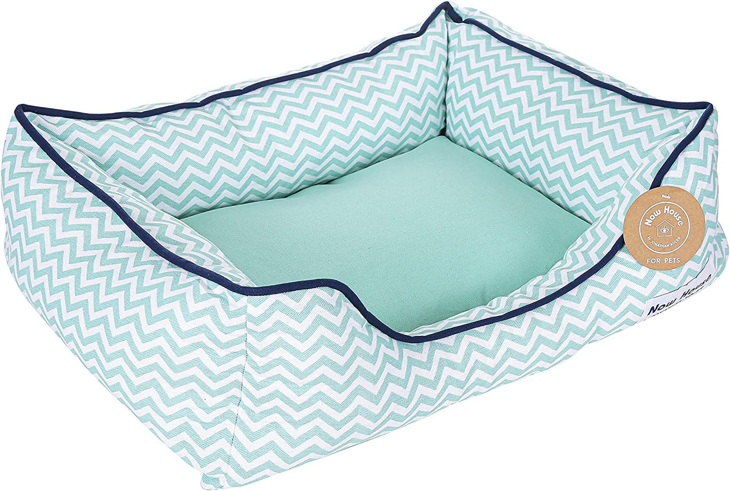 Now House for Pets by Jonathan Adler Teal Chevron Cushion Dog Bed, Medium Medium Dog Bed Washable Dog Bed for Medium Dogs by  (FF15503)